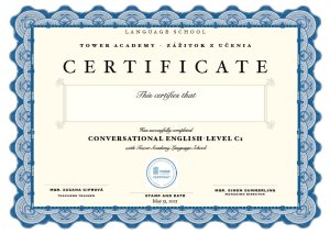 Certifikát Tower Academy